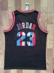 NBA 23 Jordan Chicago Bulls M&N Maillot noir bleu Rouge